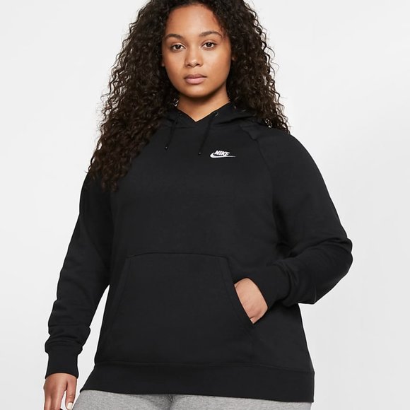 Nike Essential Black Fleece Pullover Hoodie 1X - Picture 1 of 8